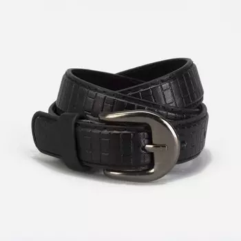 Ремень детский, ширина 2,2 см, винт, пряжка металл, цвет черный