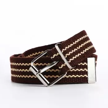 Ремень детский, ширина 3 см, пряжка металл, цвет коричневый/желтый