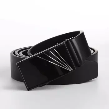 Ремень мужской, великан, ширина 4 см, пряжка автомат, цвет черный