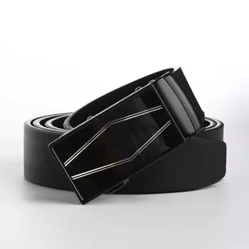 Ремень мужской, великан, ширина 4 см, пряжка автомат, цвет черный