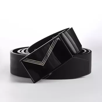 Ремень мужской, великан, ширина 4 см, пряжка автомат, цвет черный