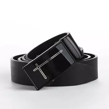 Ремень мужской, великан, ширина 4 см, пряжка автомат, цвет черный