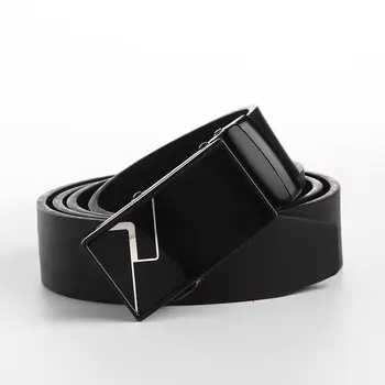 Ремень мужской, великан, ширина 4 см, пряжка автомат, цвет черный