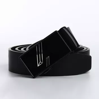 Ремень мужской, великан, ширина 4 см, пряжка автомат, цвет черный