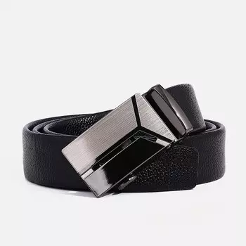 Ремень мужской, ширина 3,5 см, автомат, цвет черный
