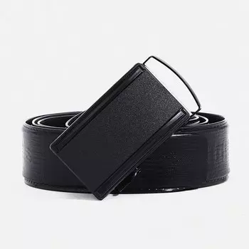 Ремень мужской, ширина 3,5 см, пряжка автомат, цвет черный