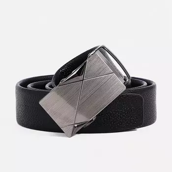 Ремень мужской, ширина 3,5 см, автомат, цвет черный
