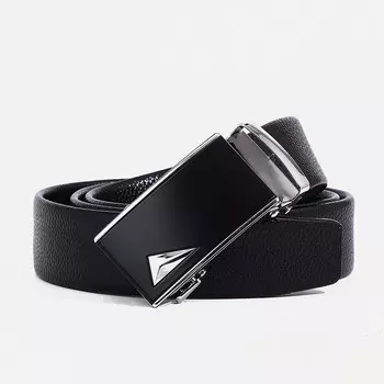 Ремень мужской, ширина 3,5 см, автомат, цвет черный