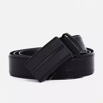Ремень мужской, ширина 3,5 см, пряжка автомат, цвет черный