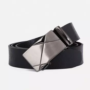 Ремень мужской, ширина 3,5 см, автомат, цвет черный