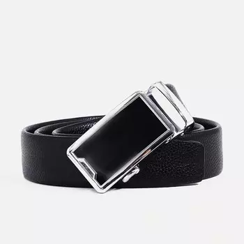 Ремень мужской, ширина 3,5 см, автомат, пряжка металл, цвет черный