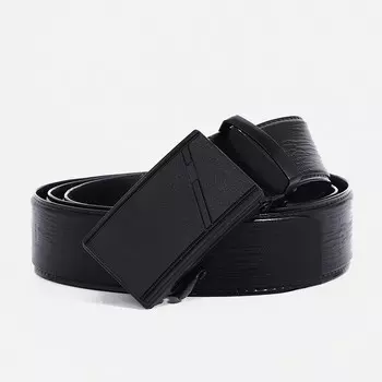 Ремень мужской, ширина 3,5 см, пряжка автомат, цвет черный