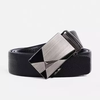 Ремень мужской, ширина 3,5 см, автомат, цвет черный