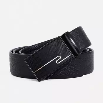 Ремень мужской, ширина 3,5 см, автомат, цвет черный