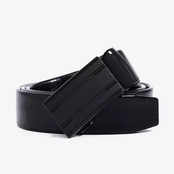 Ремень мужской, ширина 3,5 см, пряжка автомат, цвет черный