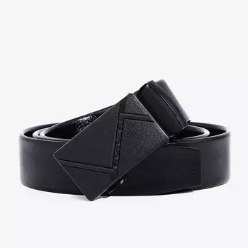 Ремень мужской, ширина 3.5 см, пряжка автомат, цвет черный