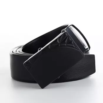 Ремень мужской, ширина 3,5 см, пряжка автомат, цвет черный