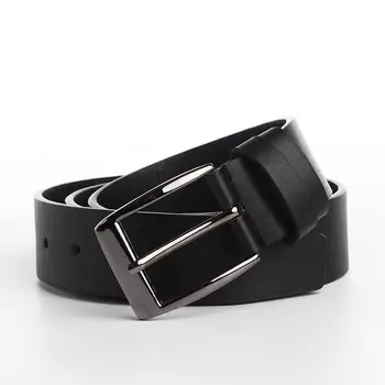 Ремень мужской, ширина 3.5 см, пряжка металл, цвет черный