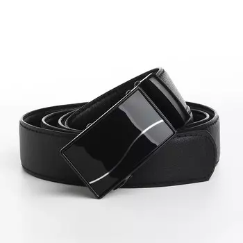 Ремень мужской, ширина 3.5 см, пряжка автомат, цвет черный