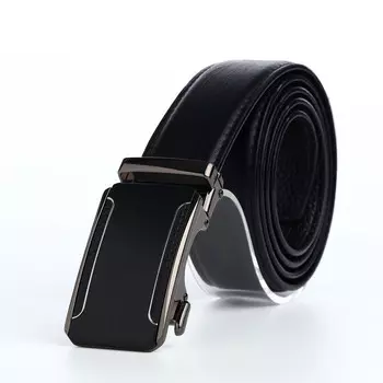 Ремень мужской, ширина 3,5 см, пряжка автомат, цвет черный