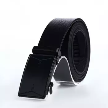 Ремень мужской, ширина 3,5 см, пряжка автомат, цвет черный