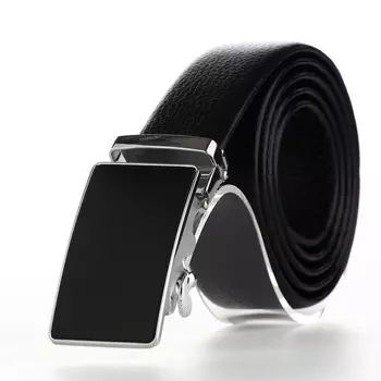 Ремень мужской, ширина 3,5 см, пряжка автомат, цвет черный