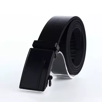 Ремень мужской, ширина 3,5 см, пряжка автомат, цвет черный