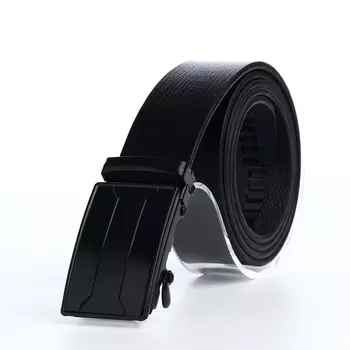 Ремень мужской, ширина 3,5 см, пряжка автомат, цвет черный