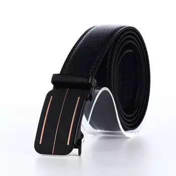 Ремень мужской, ширина 3,5 см, пряжка автомат, цвет черный