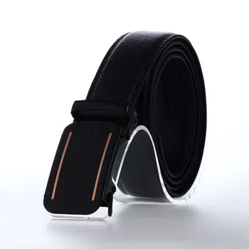 Ремень мужской, ширина 3,5 см, пряжка автомат, цвет черный