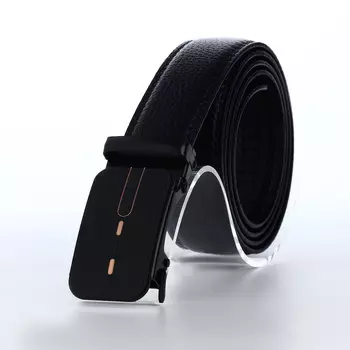 Ремень мужской, ширина 3,5 см, пряжка автомат, цвет черный