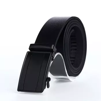 Ремень мужской, ширина 3,5 см, пряжка автомат, цвет черный