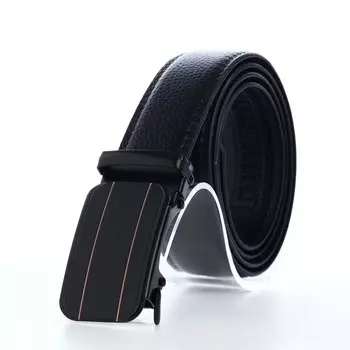 Ремень мужской, ширина 3,5 см, пряжка автомат, цвет черный