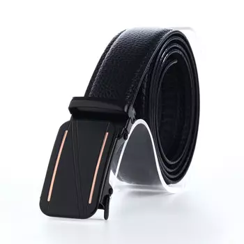 Ремень мужской, ширина 3,5 см, пряжка автомат, цвет черный