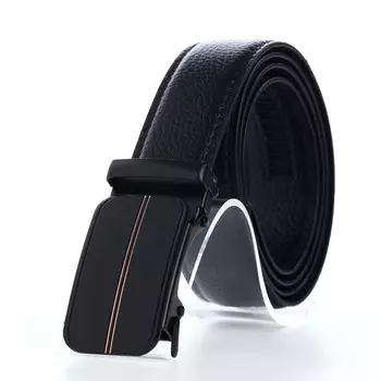 Ремень мужской, ширина 3,5 см, пряжка автомат, цвет черный