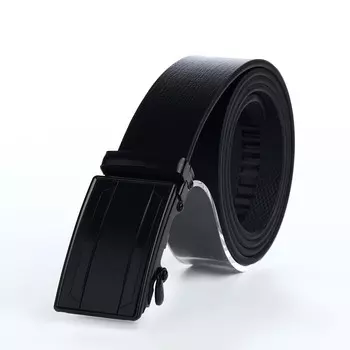 Ремень мужской, ширина 3,5 см, пряжка автомат, цвет черный