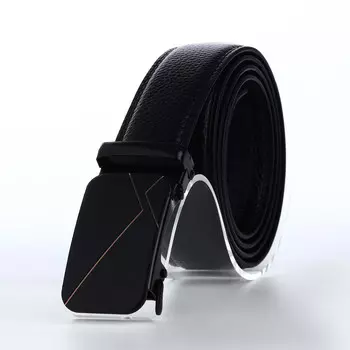Ремень мужской, ширина 3,5 см, пряжка автомат, цвет черный