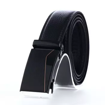 Ремень мужской, ширина 3,5 см, пряжка автомат, цвет черный