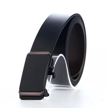 Ремень мужской, ширина 3,5 см, пряжка автомат, цвет черный