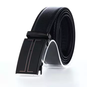 Ремень мужской, ширина 3,5 см, пряжка автомат, цвет черный