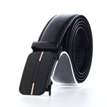 Ремень мужской, ширина 3,5 см, пряжка автомат, цвет черный