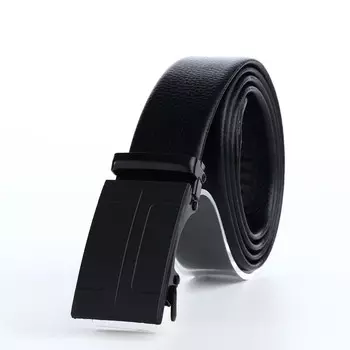 Ремень мужской, ширина 3,5 см, пряжка автомат, цвет черный