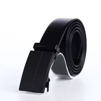 Ремень мужской, ширина 3,5 см, пряжка автомат, цвет черный