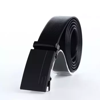 Ремень мужской, ширина 3,5 см, пряжка автомат, цвет черный