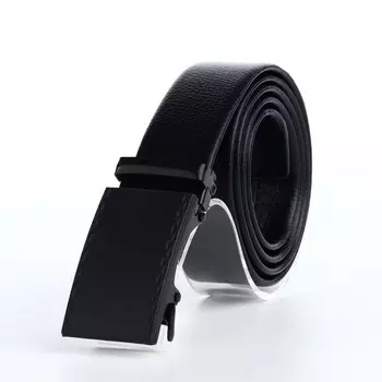 Ремень мужской, ширина 3,5 см, пряжка автомат, цвет черный