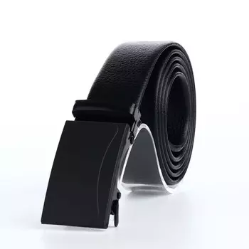 Ремень мужской, ширина 3,5 см, пряжка автомат, цвет черный