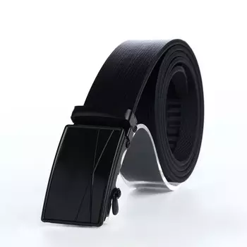 Ремень мужской, ширина 3,5 см, пряжка автомат, цвет черный