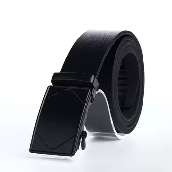 Ремень мужской, ширина 3,5 см, пряжка автомат, цвет черный