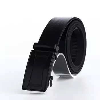 Ремень мужской, ширина 3,5 см, пряжка автомат, цвет черный