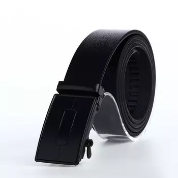 Ремень мужской, ширина 3,5 см, пряжка автомат, цвет черный